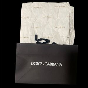 Dolce & Gabbana Black Gift Bag with Tissue Paper